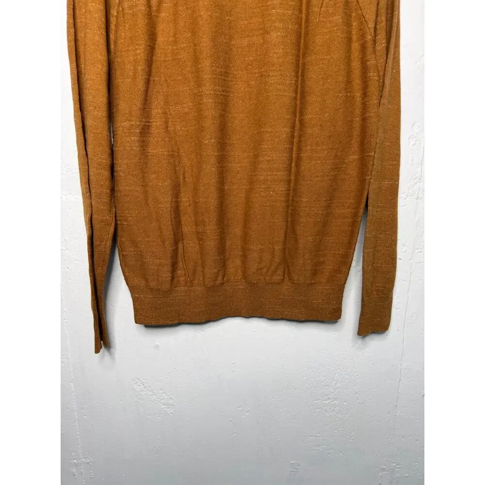 NEW J.CREW Mens 100% Cotton Knit Sweater Burnt Orange SIze Medium